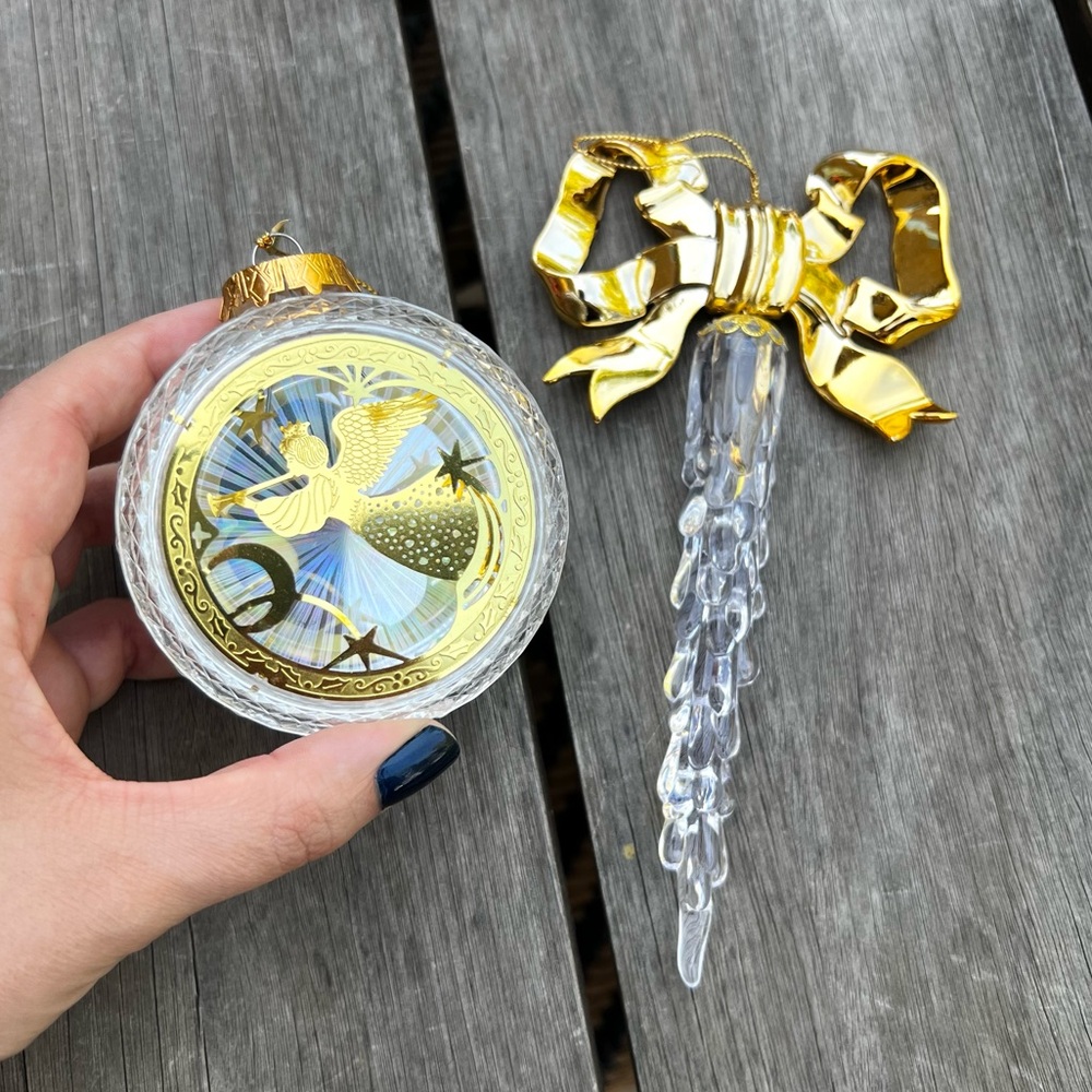 Midwest & Silvestri Angel Plastic Light Topper and Bow Icicle Christmas Ornament